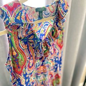 Lauren Ralph Lauren 1x paisley sleeveless top